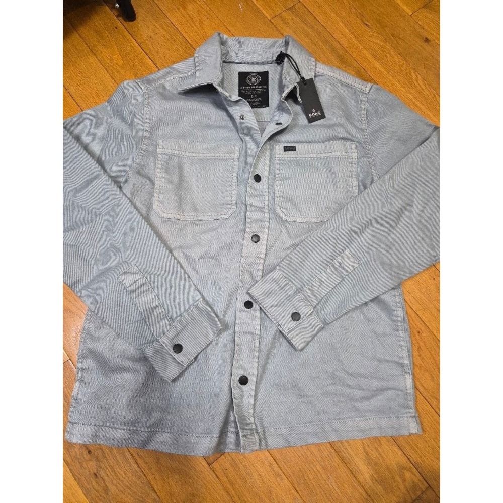 Buffalo David Bitton Mens Josh Shirt Jacket Light Grey Cotton Blend Small NWT